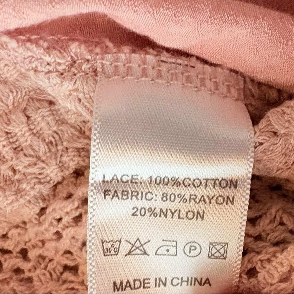 Southern Grace Light Pink Lace Button-Down Shirt S Romantic - Picture 6 of 8
